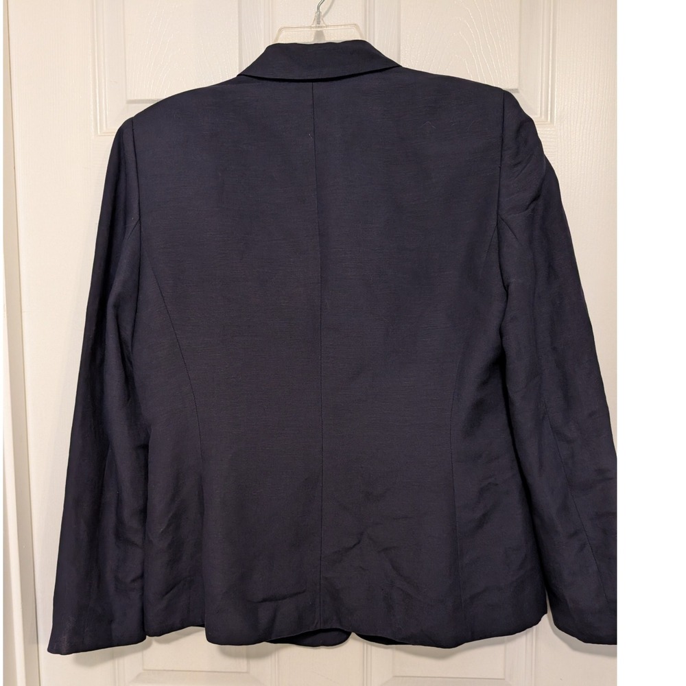 Tahari Arthur S. Levine Blue Linen Blend Blazer Jacket Size 10 Career - Picture 7 of 7